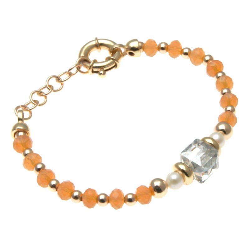 bracciale donna con pietre e cristallo centrale