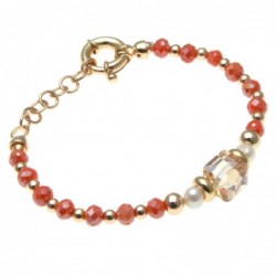 bracciale donna con pietre e cristallo centrale