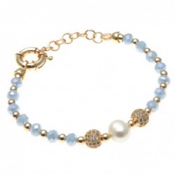 bracciale donna pietre dure e sfera pallina di strass