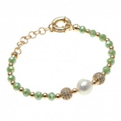 bracciale donna pietre dure e sfera pallina di strass