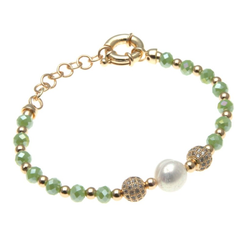 bracciale donna pietre dure e sfera pallina di strass