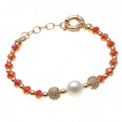 bracciale donna pietre dure e sfera pallina di strass