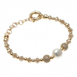 bracciale donna pietre dure e sfera pallina di strass