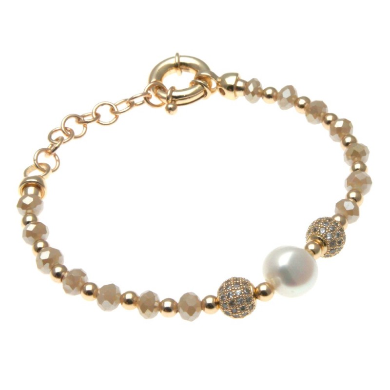 bracciale donna pietre dure e sfera pallina di strass