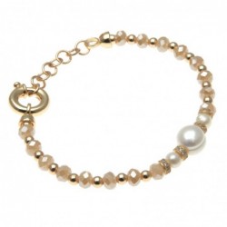 bracciale donna con pietre e perla centrale
