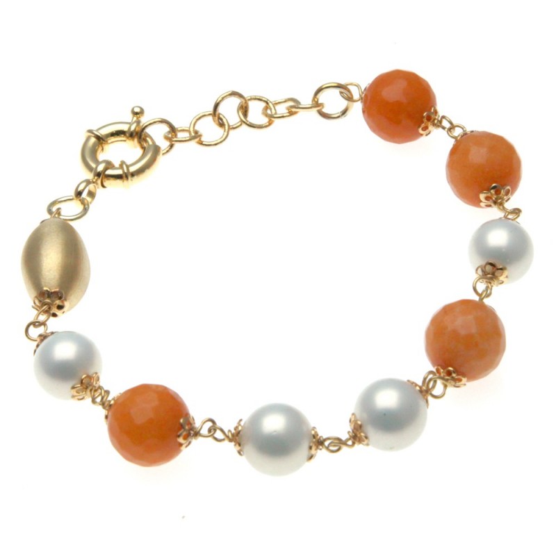 bracciale donna con pietre e perle