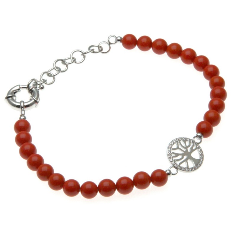 bracciale donna con albero della vita e pietre colorate