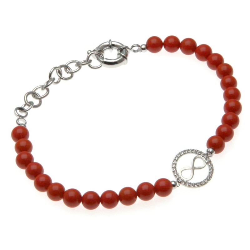bracciale donna con infinito e pietre colorate