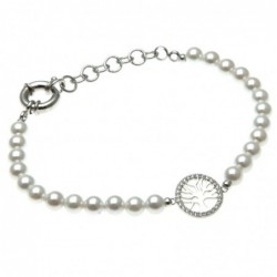 bracciale donna di perle con albero della vita