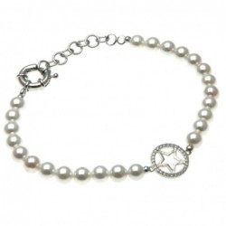 bracciale donna di perle con stellina