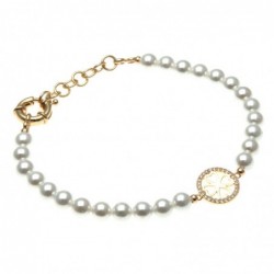 bracciale donna di perle con quaqrifoglio