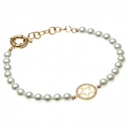 bracciale donna di perle con stellina
