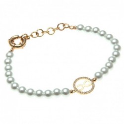 bracciale donna di perle con infinito