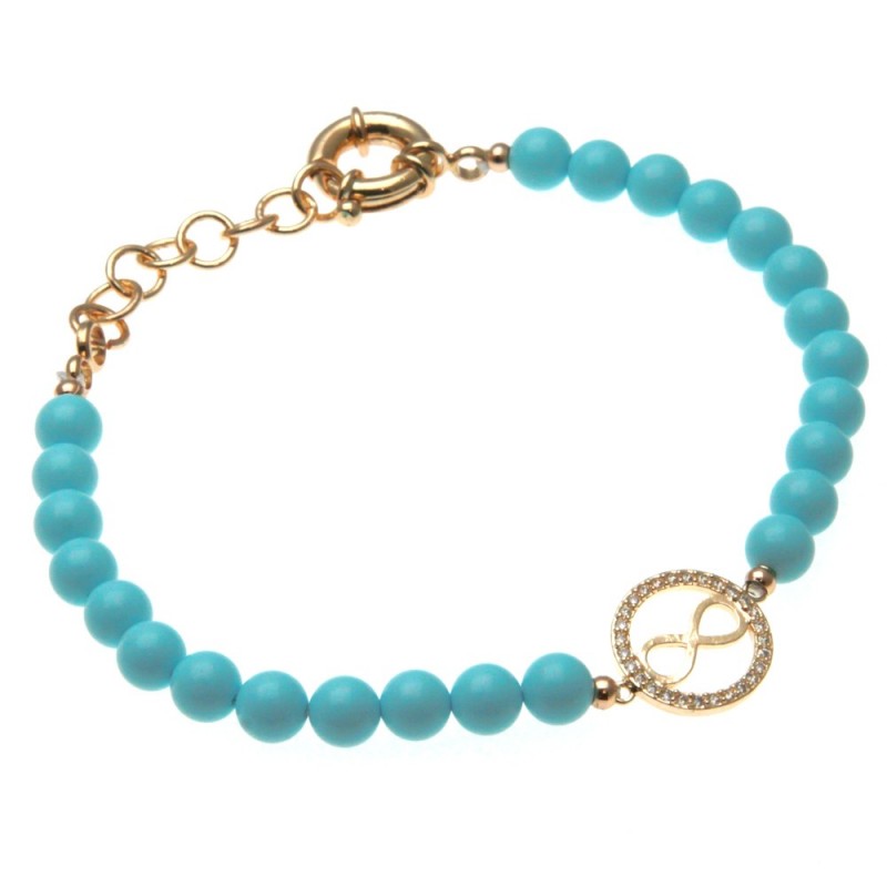 bracciale donna con infinito e pietre colorate
