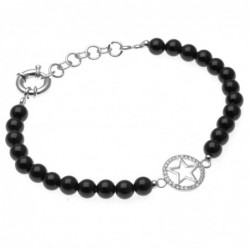 bracciale donna con stellina e pietre nere