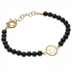 bracciale donna con stellina e pietre nere