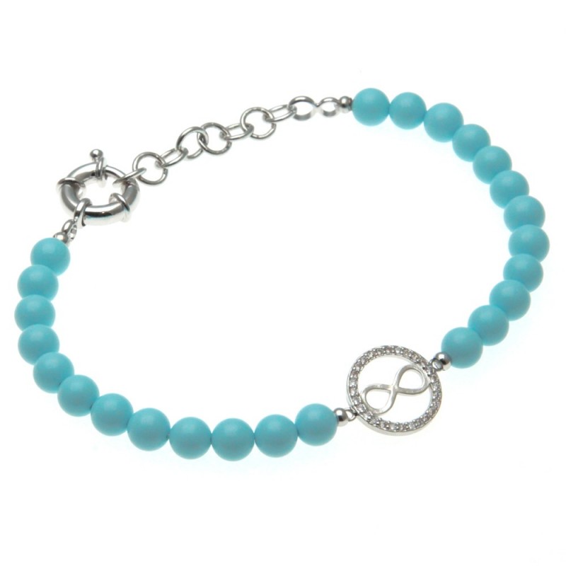 bracciale donna con infinito e pietre colorate
