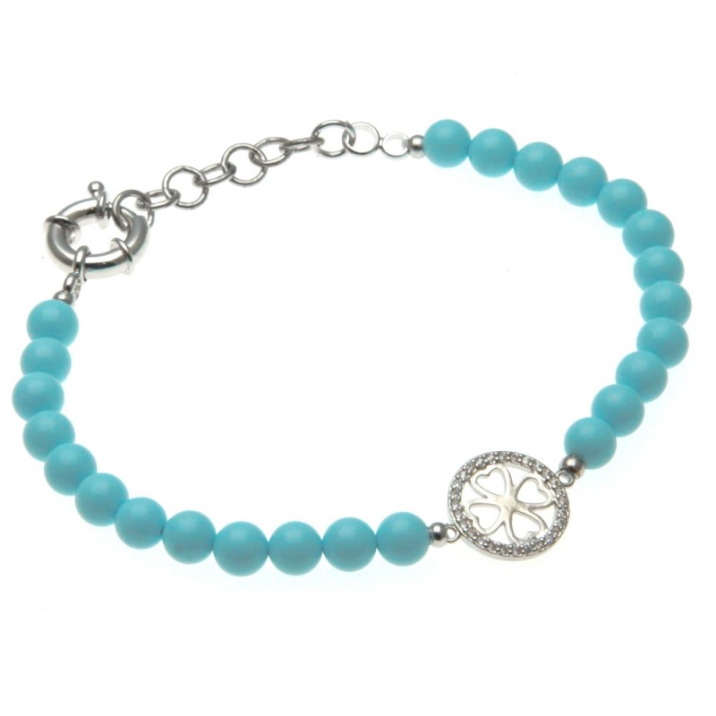 bracciale donna con quadrifoglio e pietre colorate
