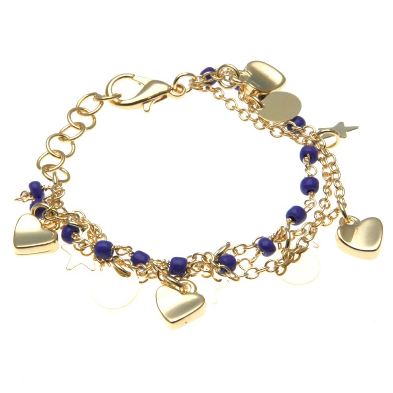 bracciale donna in bronzo con cuoricini