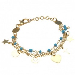 bracciale donna in bronzo con cuoricini e stelline