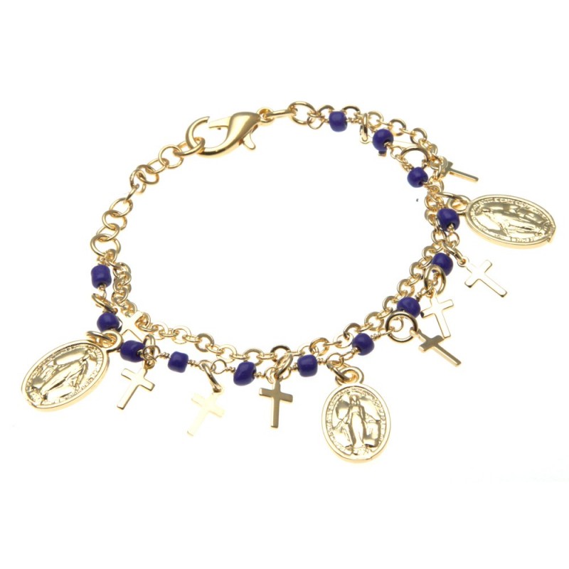 bracciale donna in bronzo con medaglia miracolosa