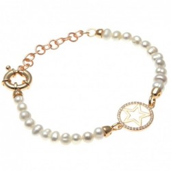 bracciale donna di perle con stellina