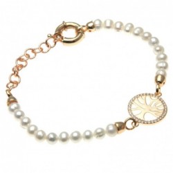 bracciale donna di perle con albero della vita