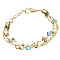 bracciale donna in bronzo e cristalli colorati