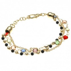 bracciale donna in bronzo e cristalli colorati