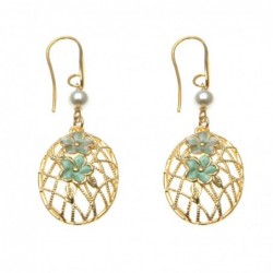 orecchini donna pendenti con fiorellini in bronzo