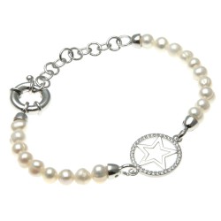 bracciale donna di perle con stellina