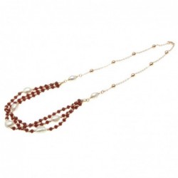collana donna girocollo con pietre e perle
