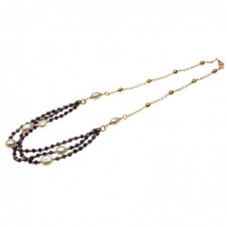 collana donna girocollo con pietre e perle