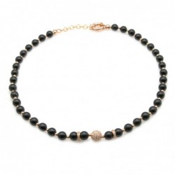 collana donna girocollo con pietre e sfera di strass