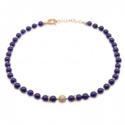 collana donna girocollo con pietre e sfera di strass