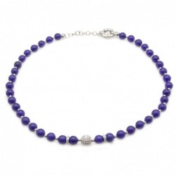 collana donna girocollo con pietre e sfera di strass