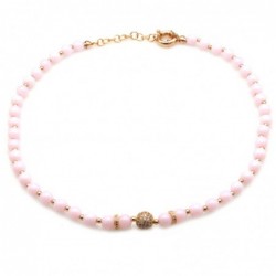 collana donna girocollo con pietre e sfera di strass