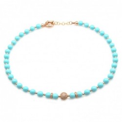 collana donna girocollo con pietre e sfera di strass