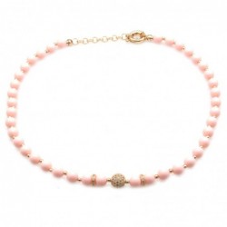 collana donna girocollo con pietre e sfera di strass