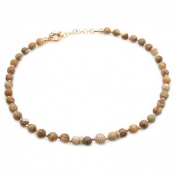 collana donna girocollo con pietre e sfera di strass