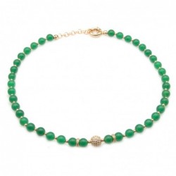 collana donna girocollo con pietre e sfera di strass