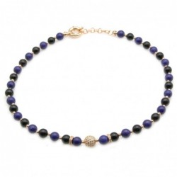 collana donna girocollo con pietre e sfera di strass