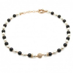 collana donna girocollo con pietre e sfera di strass