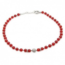 collana donna girocollo con pietre e sfera di strass