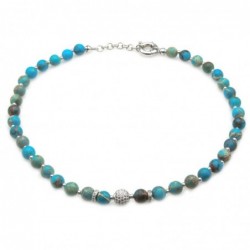 collana donna girocollo con pietre e sfera di strass