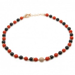 collana donna girocollo con pietre e sfera di strass