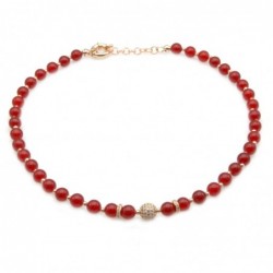 collana donna girocollo con pietre e sfera di strass