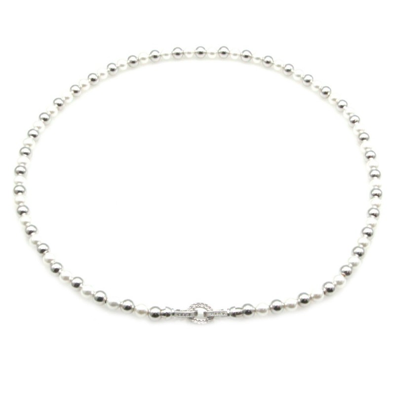 collana donna girocollo con perle e susta di strass