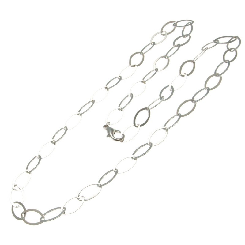 collana donna lunga in bronzo argentato