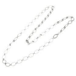collana donna lunga in bronzo argentato